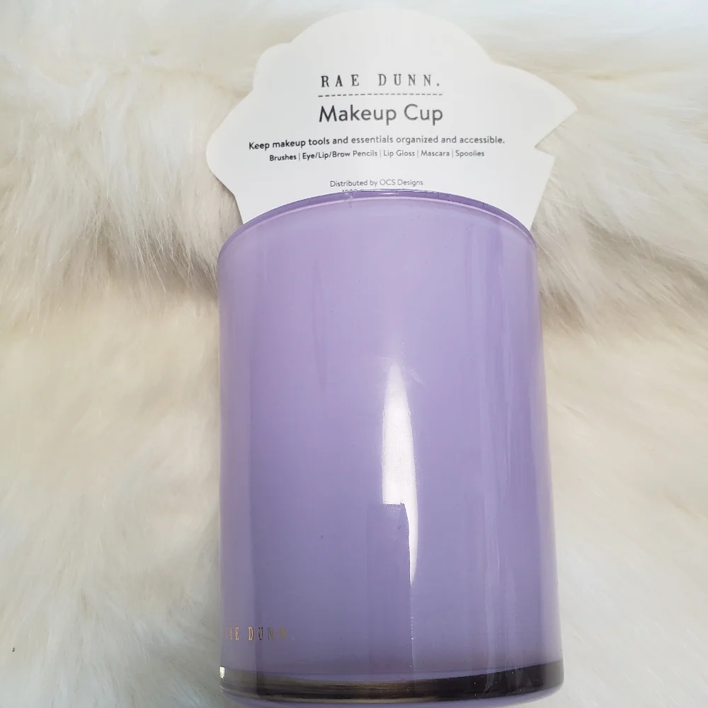 Rae Dunn MAKEUP JUNKIE Lavender Makeup Cup.